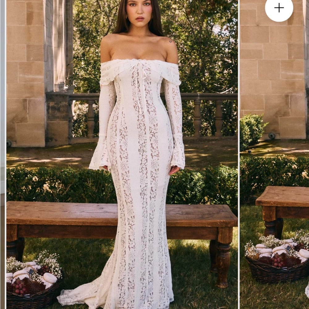 GEORGETTE LACE MAXI- IVORY
